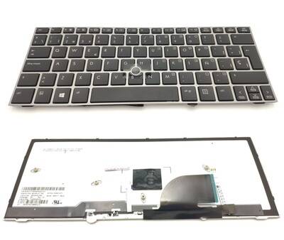 Teclado HP Elitebook 2170P negro con marco plateado retroiluminado