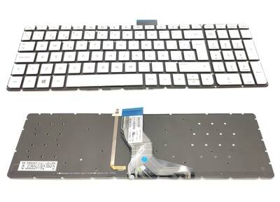 Teclado Hp Pavilion 15-AB plateado sin marco, con backlight