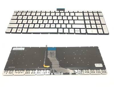 Teclado Hp Pavilion envy 15-Aq plateado sin marco, con backlight