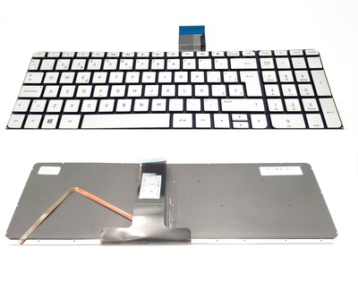 Teclado Hp Envy 15-u plateado sin marco, backlight