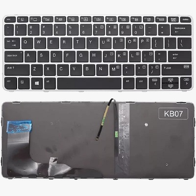 Teclado Hp Probook 820 G3 negro con marco plata retroiluminado
