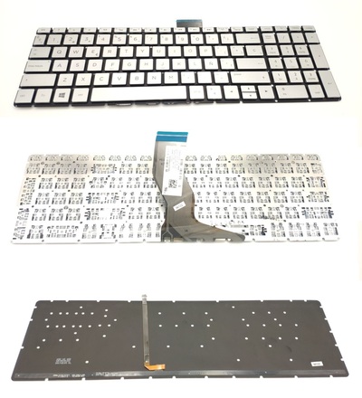 Teclado Hp 15-BS plateado sin marco, retroiluminado