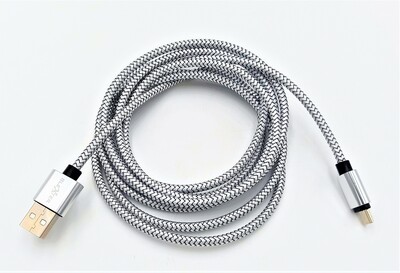 Cable micro USB 2m / 2.4A (alta velocidad) Silver