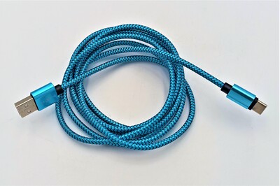 Cable USB Tipo C 2m / 2.4A (alta velocidad) Blue