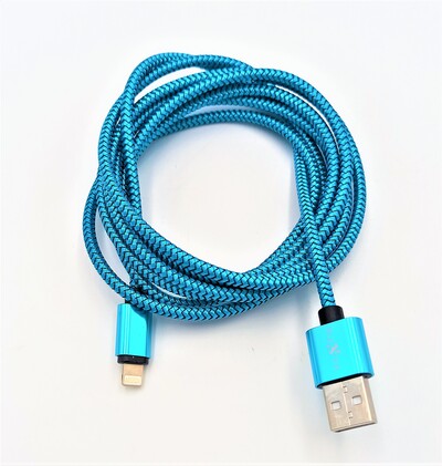 Cable USB iPhone 2m/ 2.4A (alta velocidad) Blue