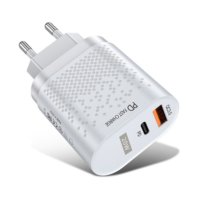 Cargador USB-C Power Delivery + USB 3.0 20w Blanco sin cable