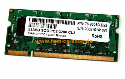 Memoria sodimm 512mb DDR2 400mhz 3200s Reacondicionado