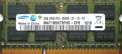 Memoria sodimm 2gb DDR3 1066mhz 8500s Reacondicionado