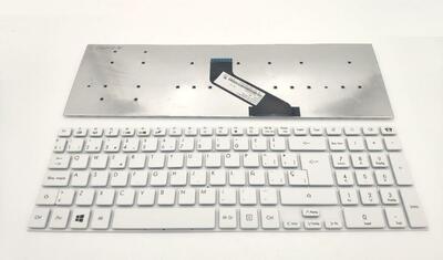Teclado Packard Bell TS11, TS44, Aspire 5830T blanco sin marco