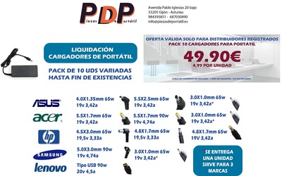 Pack 10 Cargadores de portátil , Liquidación