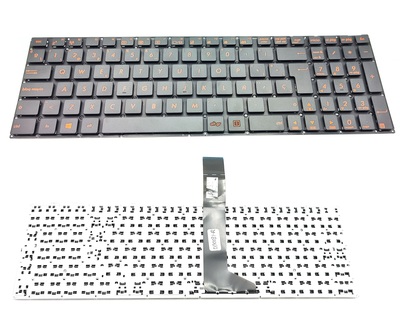 Teclado Asus X550vx negro sin marco, letras rojas
