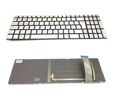 Teclado Asus N551 Plateado sin marco, backlight
