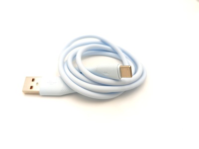 Cable USB-C carga rápida 5a Silicona Azul Celeste