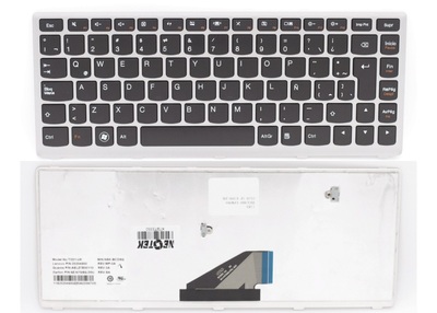 Teclado Lenovo ideapad U310 negro con marco blanco