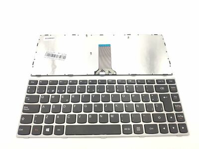 Teclado Lenovo Ideapad G40-70 negro con marco plateado