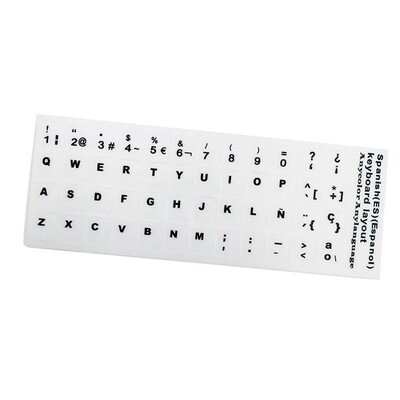 Pegatinas de vinilo blanco para teclados en Español