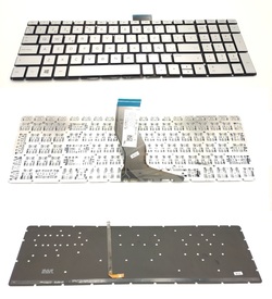 Teclado Hp 15-BS plateado sin marco, retroiluminado