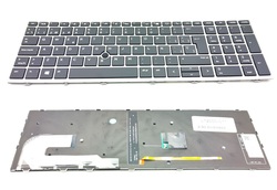 Teclado Hp Probook 850 G5 negro con marco plata retroiluminado