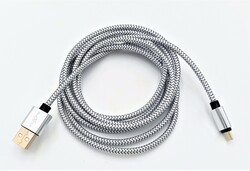 Cable micro USB 2m / 2.4A (alta velocidad) Silver