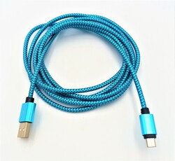 Cable micro USB 2m / 2.4A (alta velocidad) Blue