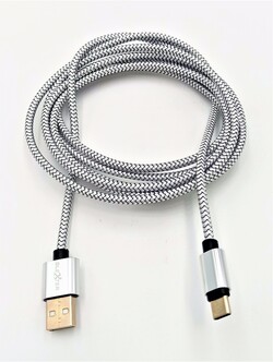 Cable USB Tipo C 2m / 2.4A (alta velocidad) Silver