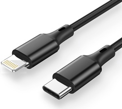 Cable USB-C iPhone 1m 3A (Carga Rápida) negro