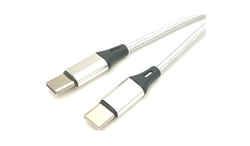 Cable USB tipo C PD 1m 65W Plata