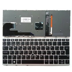 Teclado Hp elitebook 830 G5, 830 G6 marco Plata backlight y point stick
