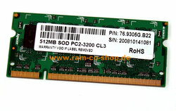 Memoria sodimm 512mb DDR2 400mhz 3200s Reacondicionado