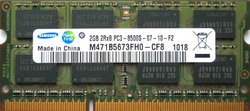 Memoria sodimm 2gb DDR3 1066mhz 8500s Reacondicionado