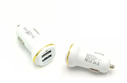 Cargador coche 3,1A 2USB Blanco sin cable