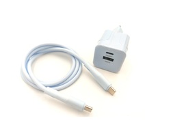 Cargador 25w USB C PD+Cable 1m 65W silicona Azul