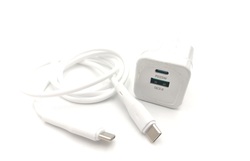 Cargador 25w USB C PD+Cable 1m 65W silicona Blanco
