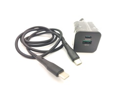 Cargador 25w USB C PD+Cable 1m 65W silicona Negro