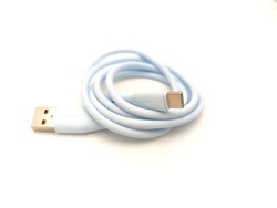 Cable USB-C carga rápida 5a Silicona Azul Celeste