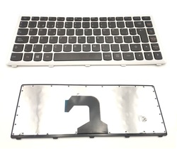 Teclado Lenovo ideapad S400 negro con marco plateado