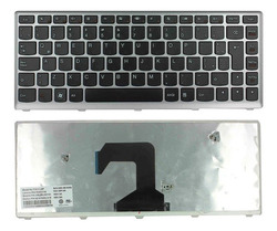 Teclado Lenovo ideapad U410 negro con marco plateado
